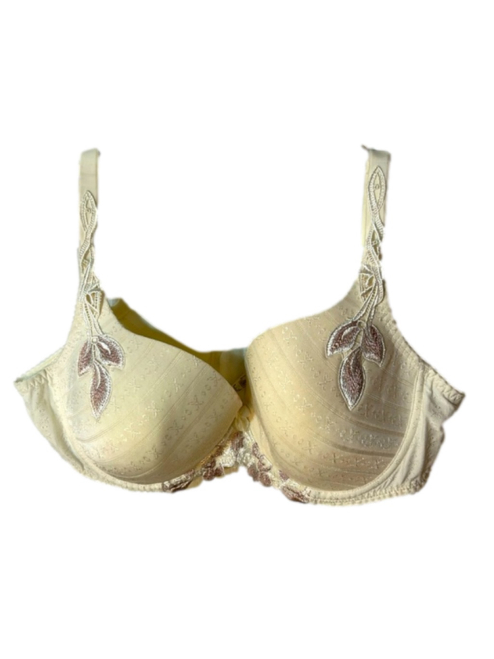Valisere II Bra 40 D Floral Embroidered Cream